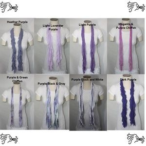 Purple Solid & Patterned Scarf Accessory
